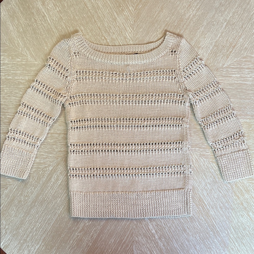 White House Black Market Tan Knit Sweater